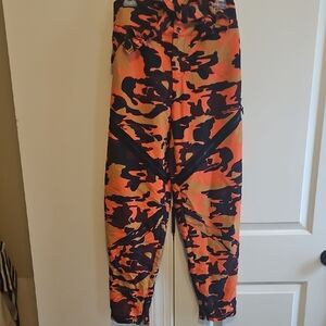 ladies balera dancewear hip hop dance pants orange camo sz sa